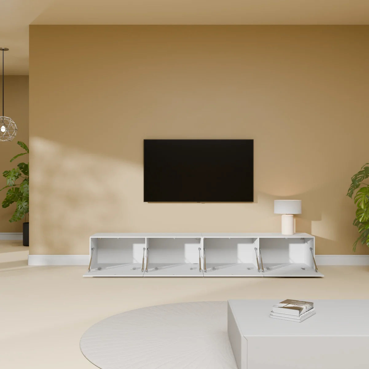 Mora Mobile TV | Sospeso o a terra | 200 cm Bianco