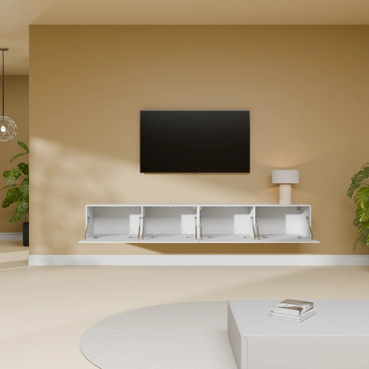 Mora Mobile TV | Sospeso o a terra | 200 cm Bianco