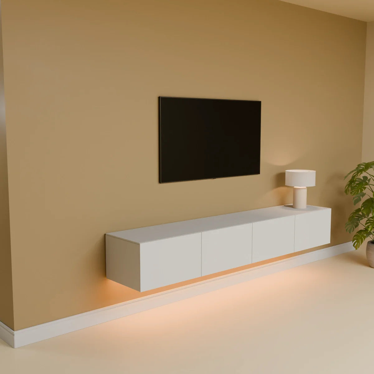 Mora Mobile TV | Sospeso o a terra | 200 cm Bianco