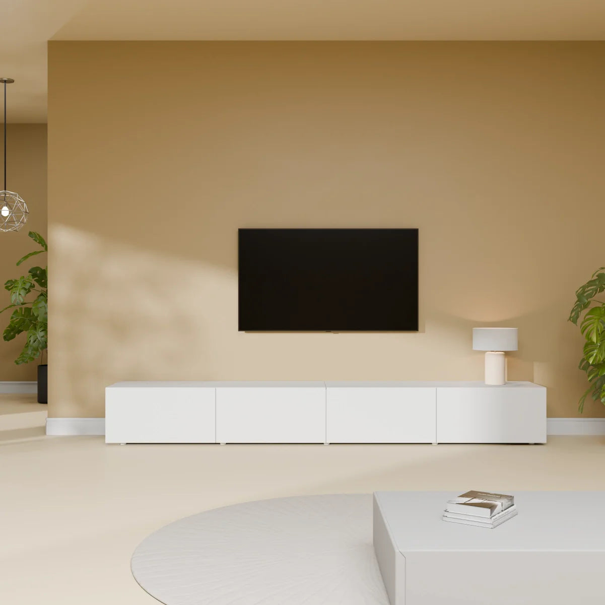 Mora Mobile TV | Sospeso o a terra | 240 cm Bianco