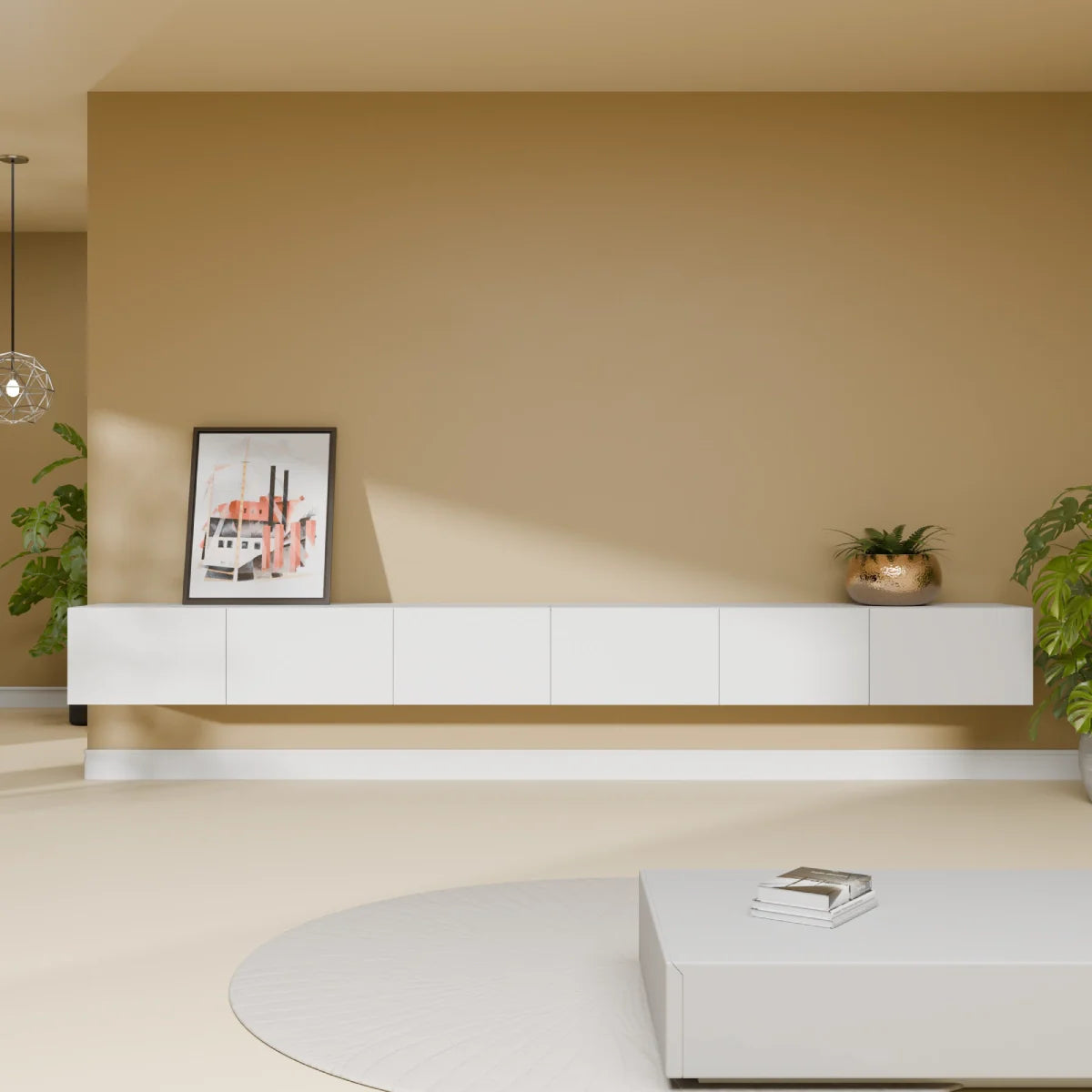 Mora Mobile TV | Sospeso o a terra | 300 cm Bianco