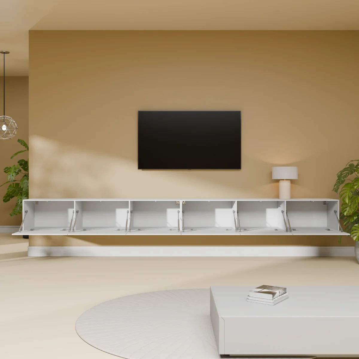 Mora Mobile TV | Sospeso o a terra | 300 cm Bianco