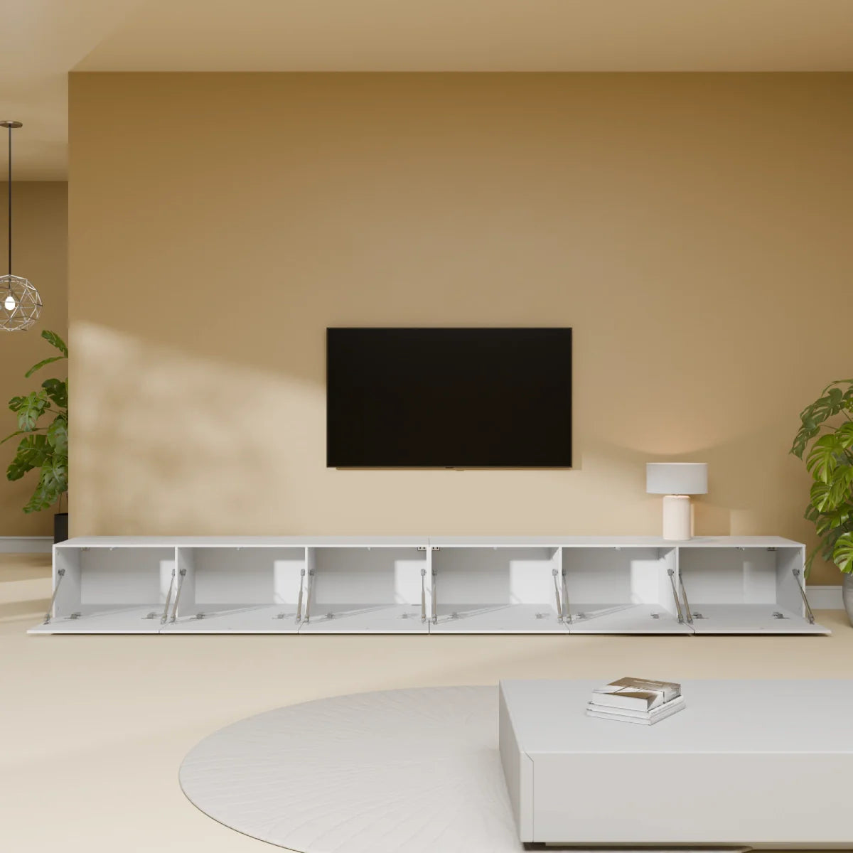 Mora Mobile TV | Sospeso o a terra | 300 cm Bianco