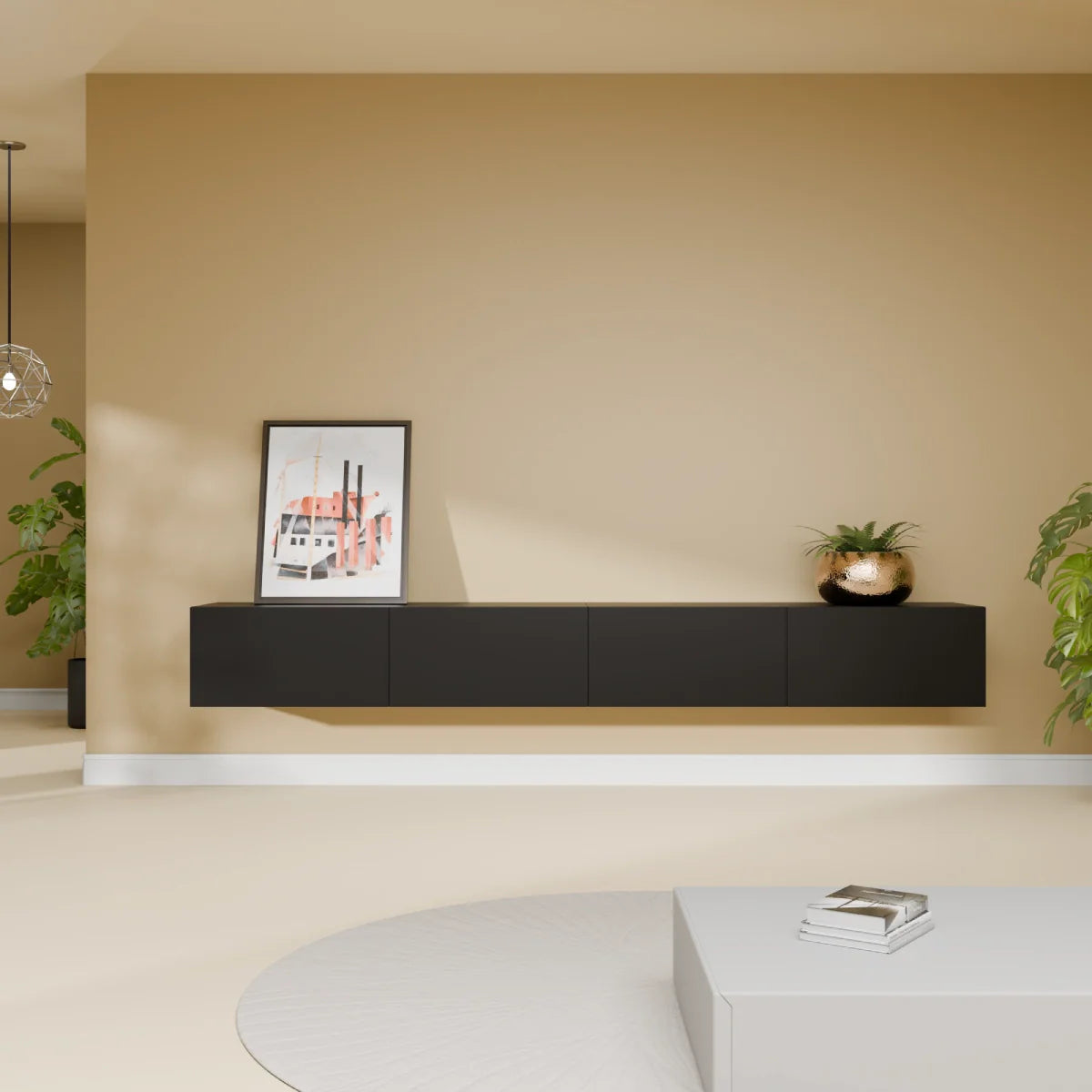 Mora Mobile TV | Sospeso o a terra | 240 cm Nero