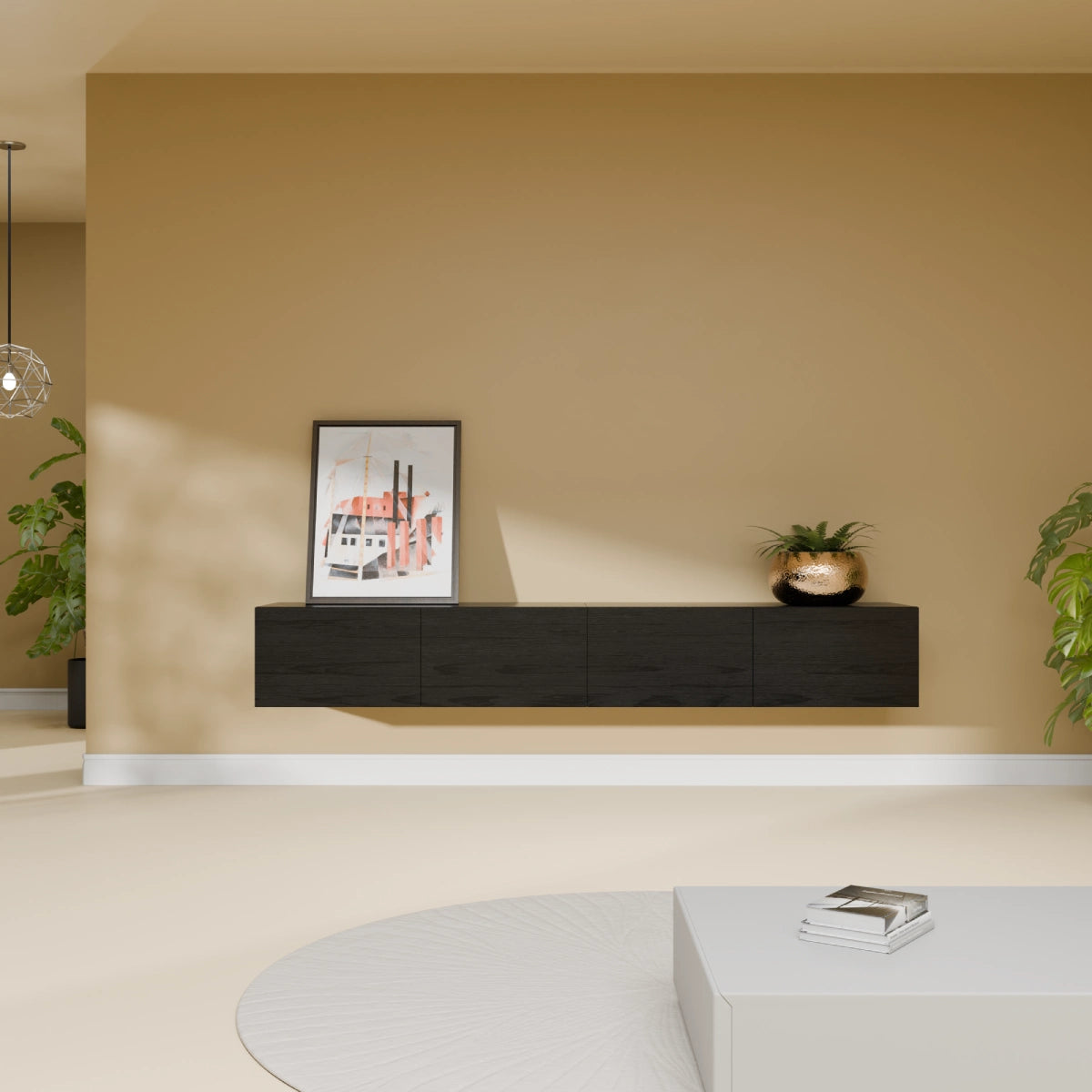 Mora Mobile TV | Sospeso o a terra | 200 cm Nero-Rovere