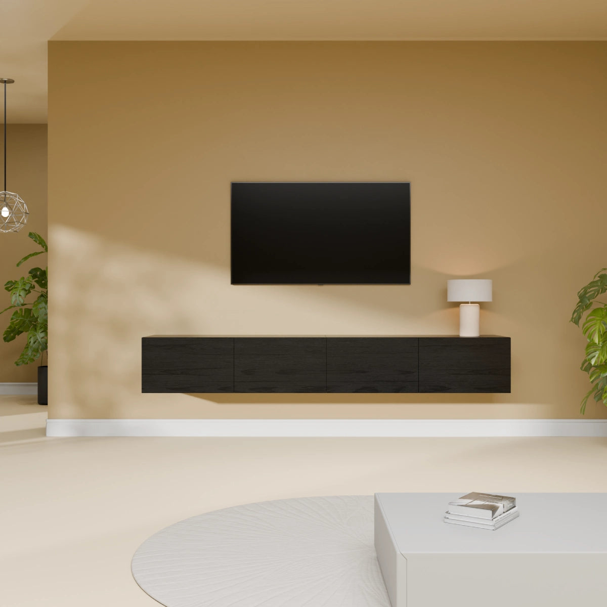 Mora Mobile TV | Sospeso o a terra | 200 cm Nero-Rovere