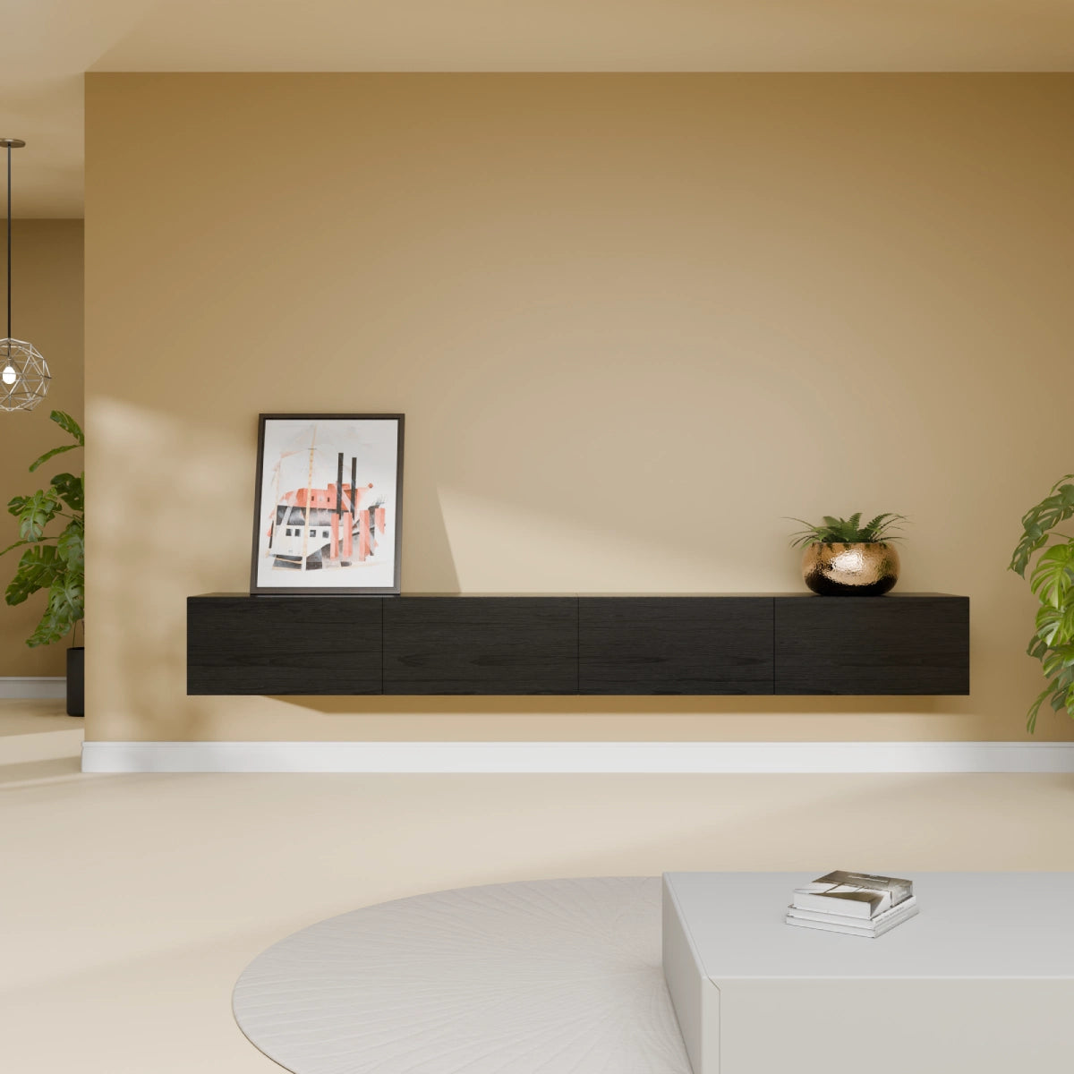 Mora Mobile TV | Sospeso o a terra | 240 cm Nero-Rovere