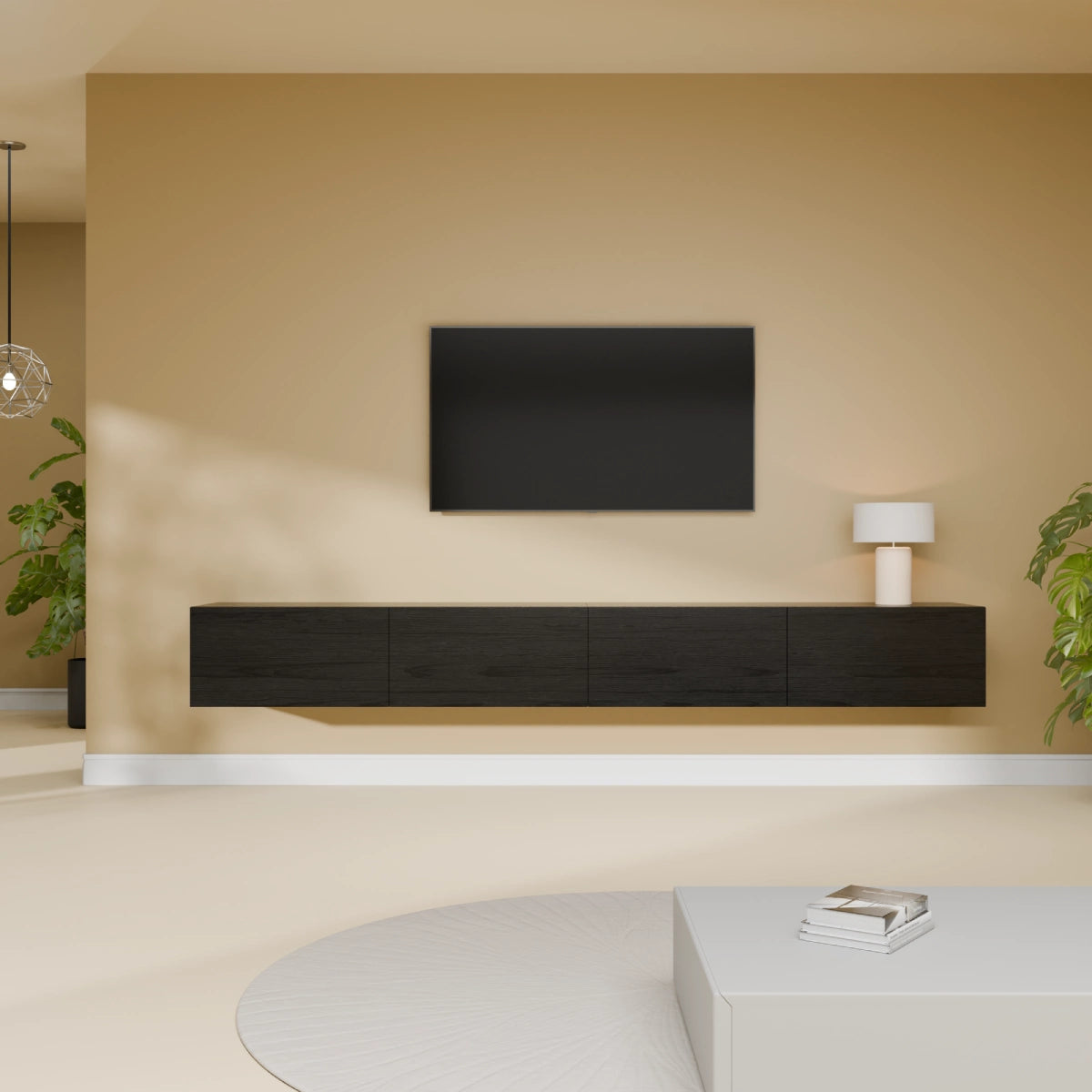 Mora Mobile TV | Sospeso o a terra | 240 cm Nero-Rovere