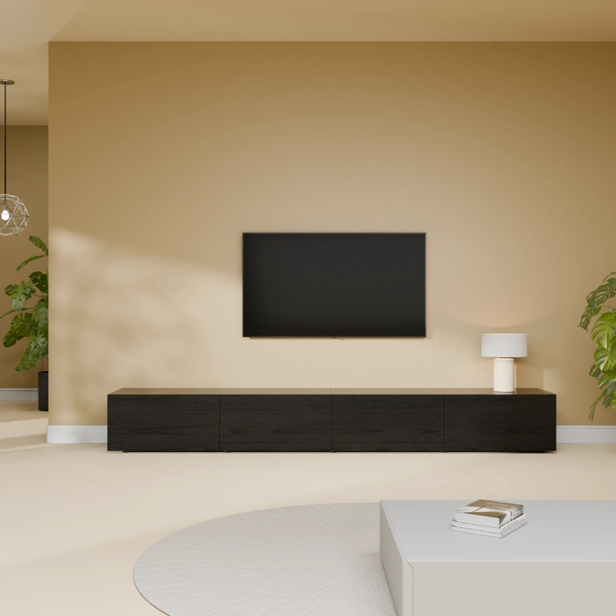 Mora Mobile TV | Sospeso o a terra | 240 cm Nero-Rovere