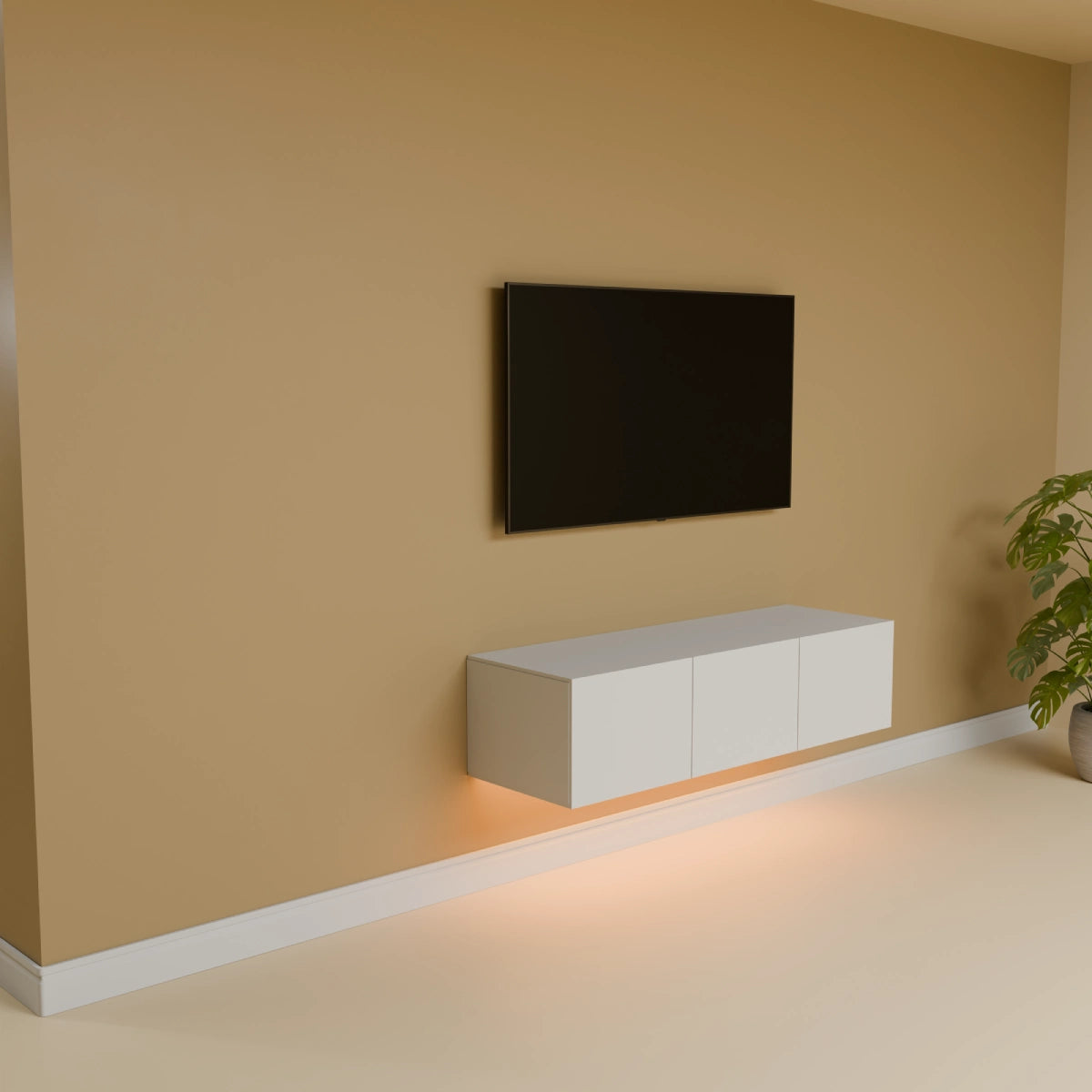 Mora Mobile TV | Sospeso o a terra | 120 cm Bianco