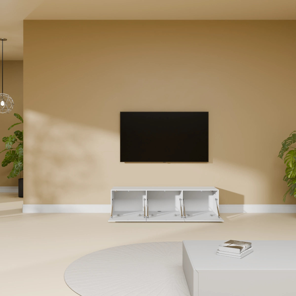 Mora Mobile TV | Sospeso o a terra | 120 cm Bianco