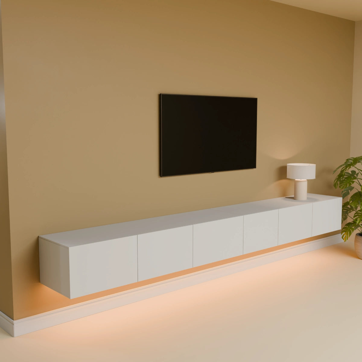 Mora Mobile TV | Sospeso o a terra | 280 cm Bianco