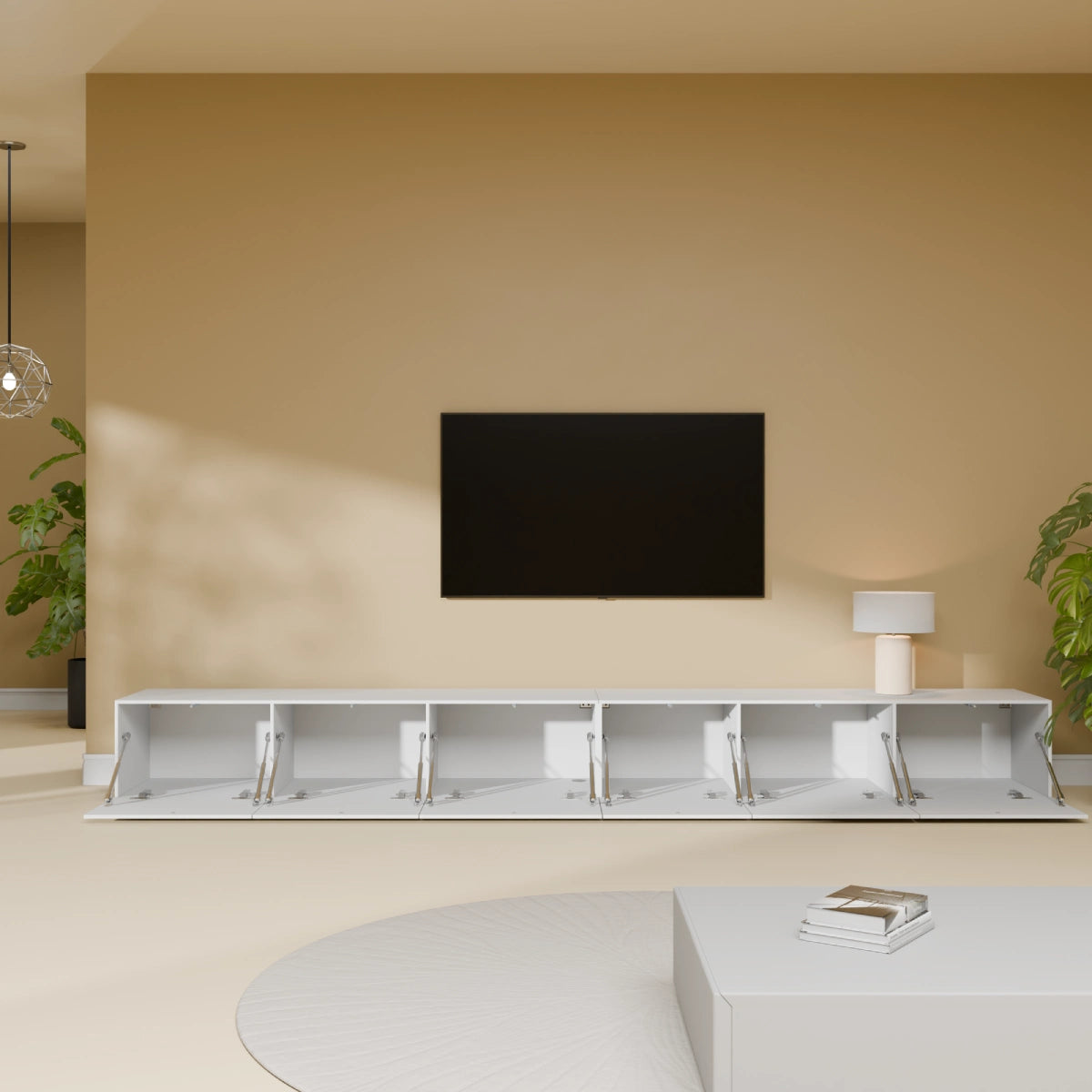 Mora Mobile TV | Sospeso o a terra | 280 cm Bianco