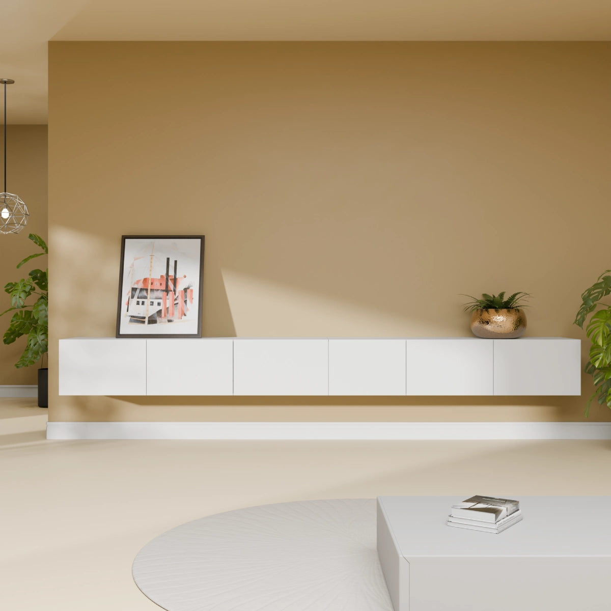 Mora Mobile TV | Sospeso o a terra | 280 cm Bianco