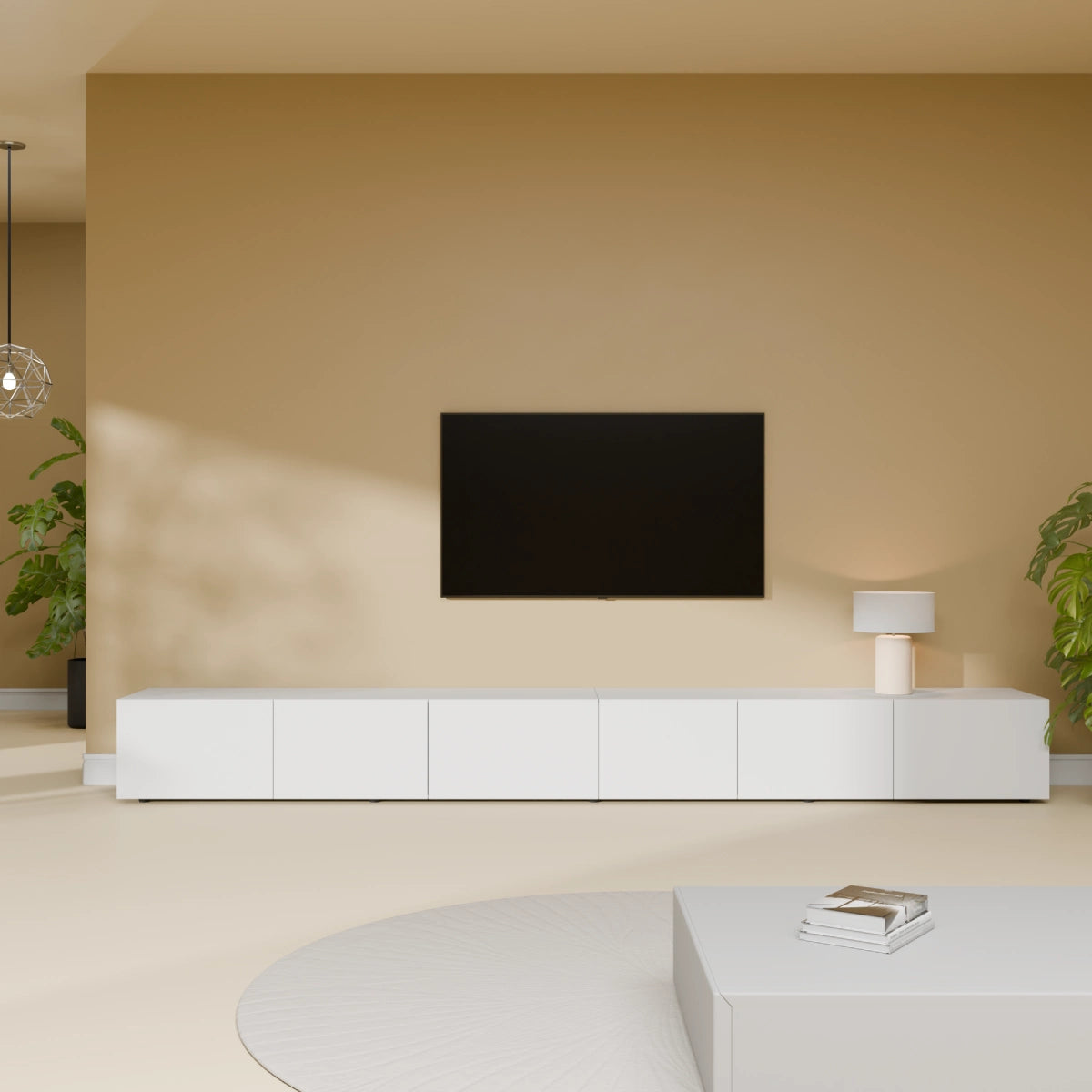 Mora Mobile TV | Sospeso o a terra | 280 cm Bianco